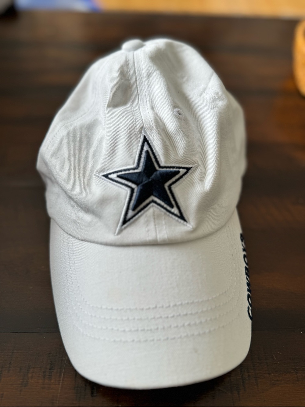 Dallas Cowboys White Baseball Cap with Navy Star Logo